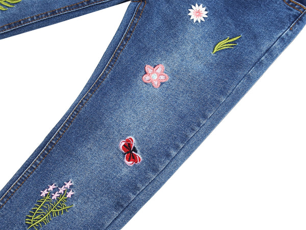 Embroidery Letter Jeans