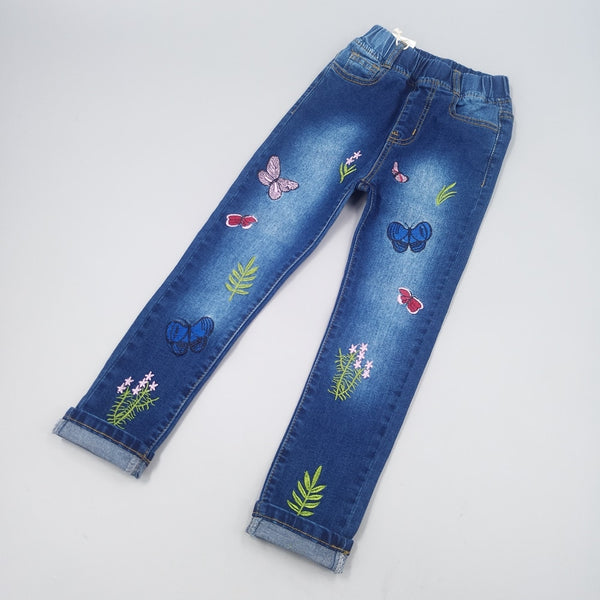 Embroidery Letter Jeans