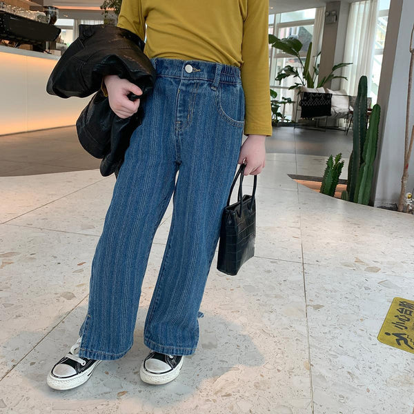 Split Wide-Leg Jeans