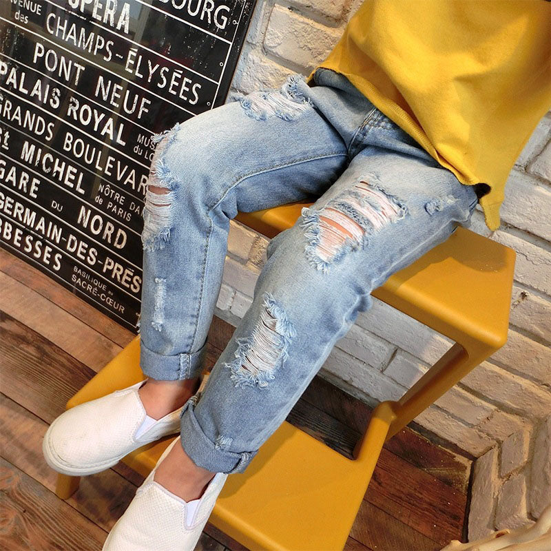 Pattern Skinny Ripped Jeans