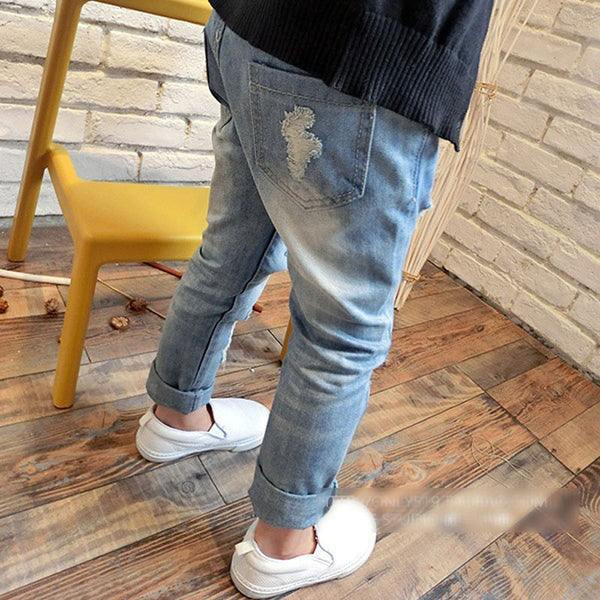 Pattern Skinny Ripped Jeans