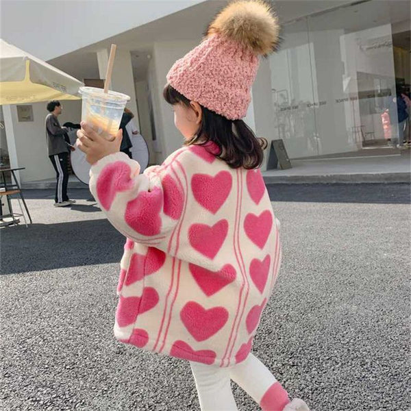 Cute Heart Pattern Warm Jacket