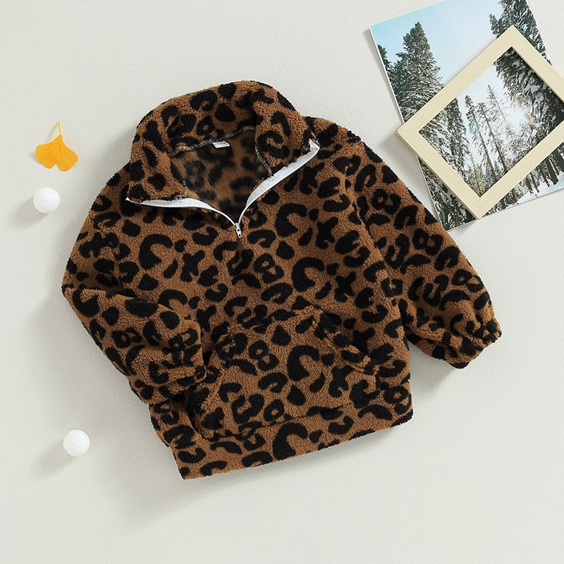 Fuzzy Leopard Print Jacket