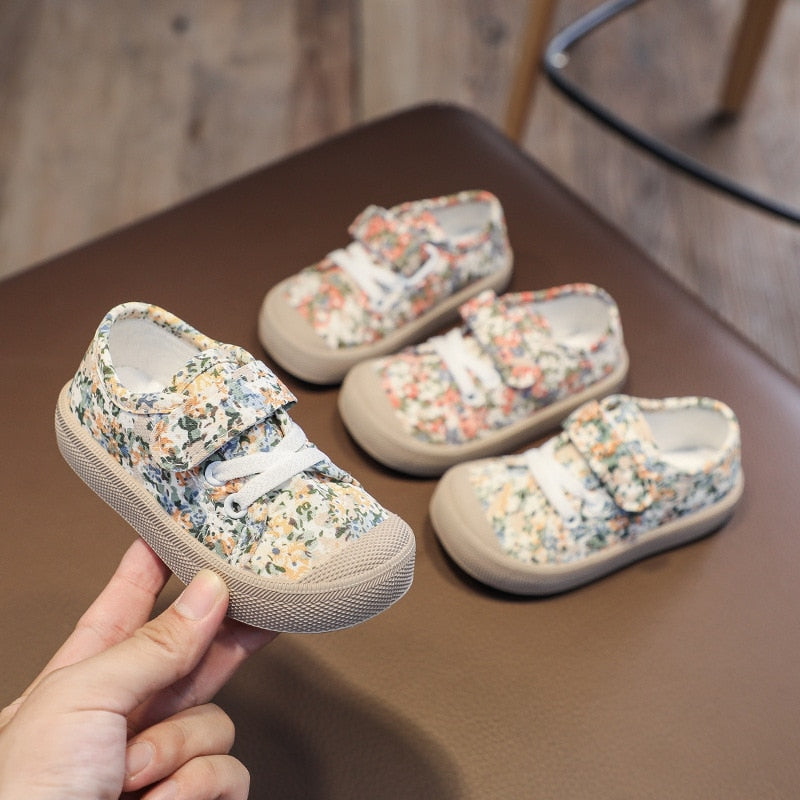 Canvas Floral Sneakers